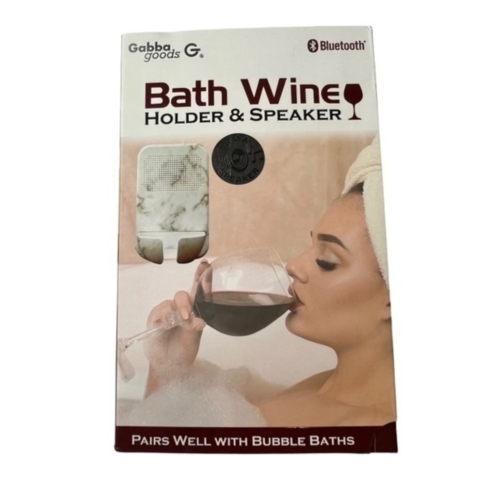 Gabba Goods Bath Wine Holder &
Speaker Bluetooth White